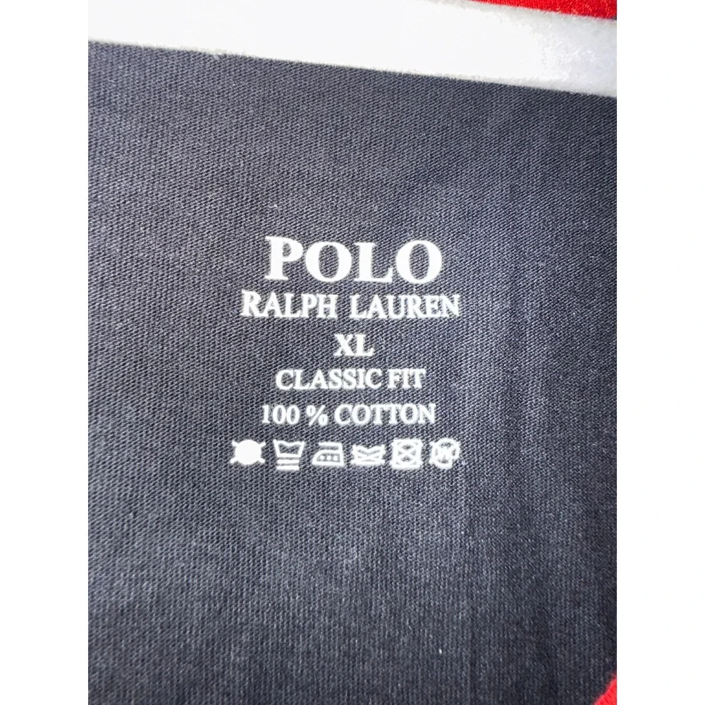 Polo Ralph Lauren Mens XL Classic Fit Cotton Tank Top Navy Blue Red Ringer Pony